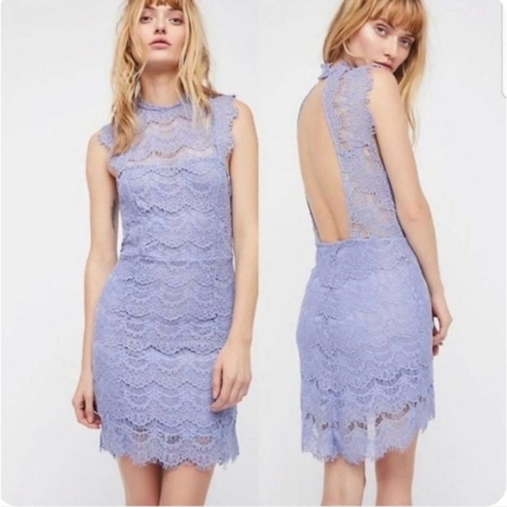 Intimately Free People Lace Day Dream Dress in Lake Blue - Size Medium - Picture 1 of 8